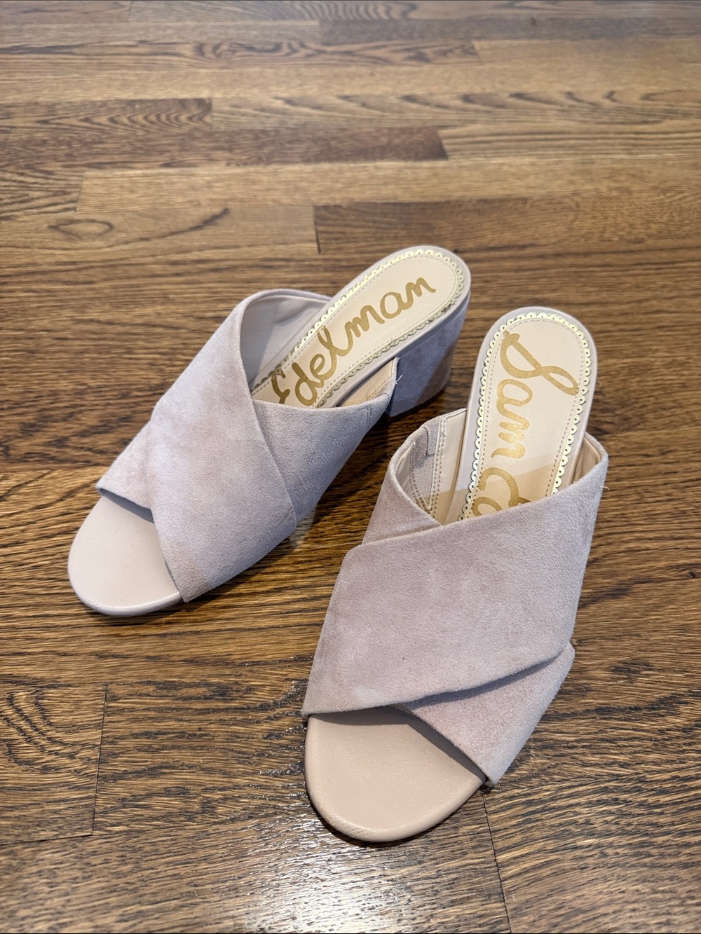 Sam Edelman Blush Crisscross Suede Slide Mule